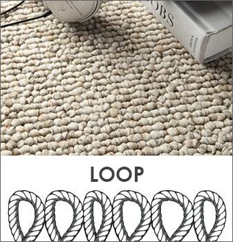 A Loop carpet is an uncut yarn that creates a durable surface. 